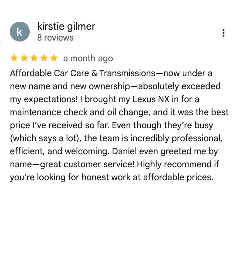 review 7 affordable car care and transmissions